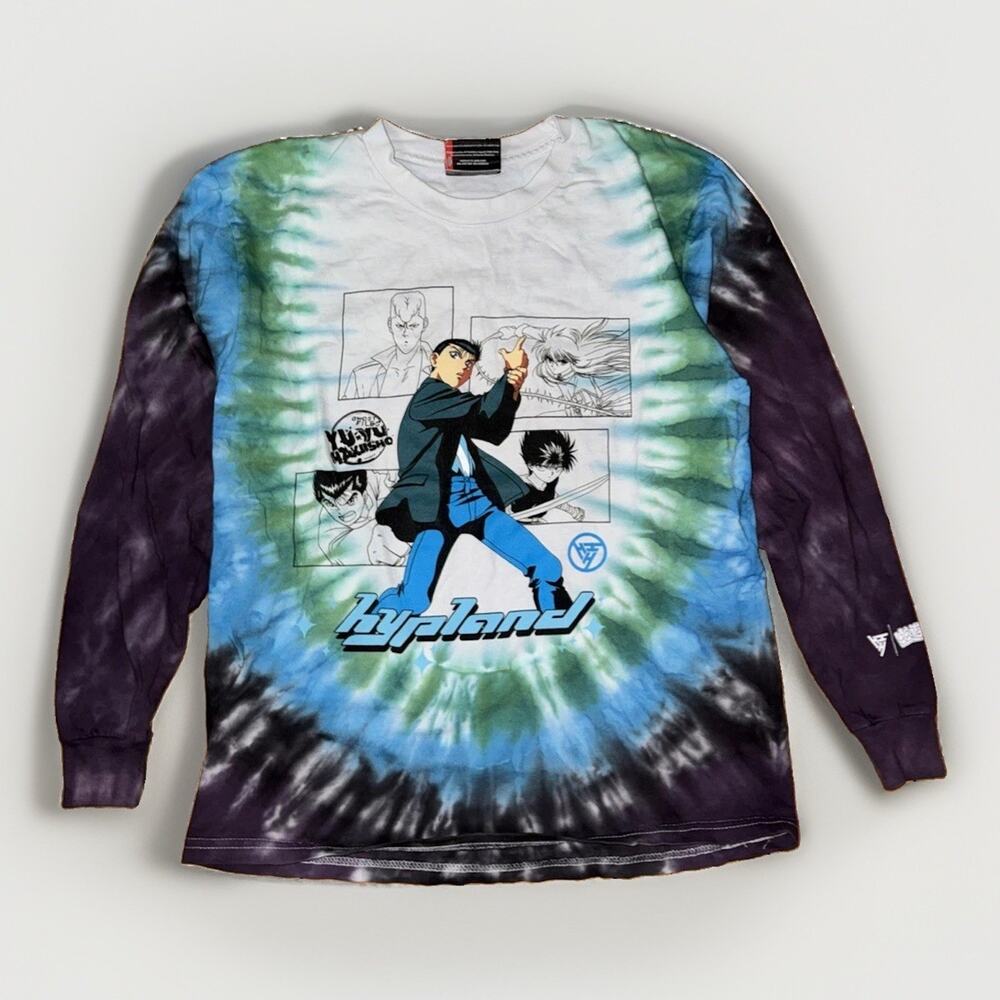 Hypland Yu Yu Hakusho Long Sleeve Tie Dye T-Shirt Med 19x25